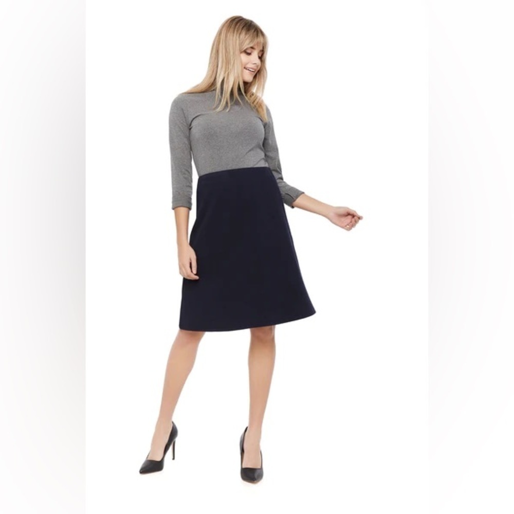 Margaret M black a-line ponte knit skirt, 12